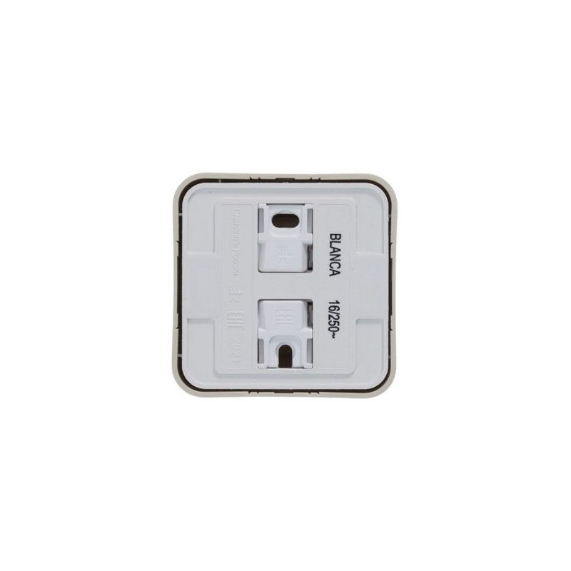 Blanca бежевые розетки и выключатели Розетка SE Blanca б/з Бежевый наружный без шторок изолир. пластина BLNRA000117