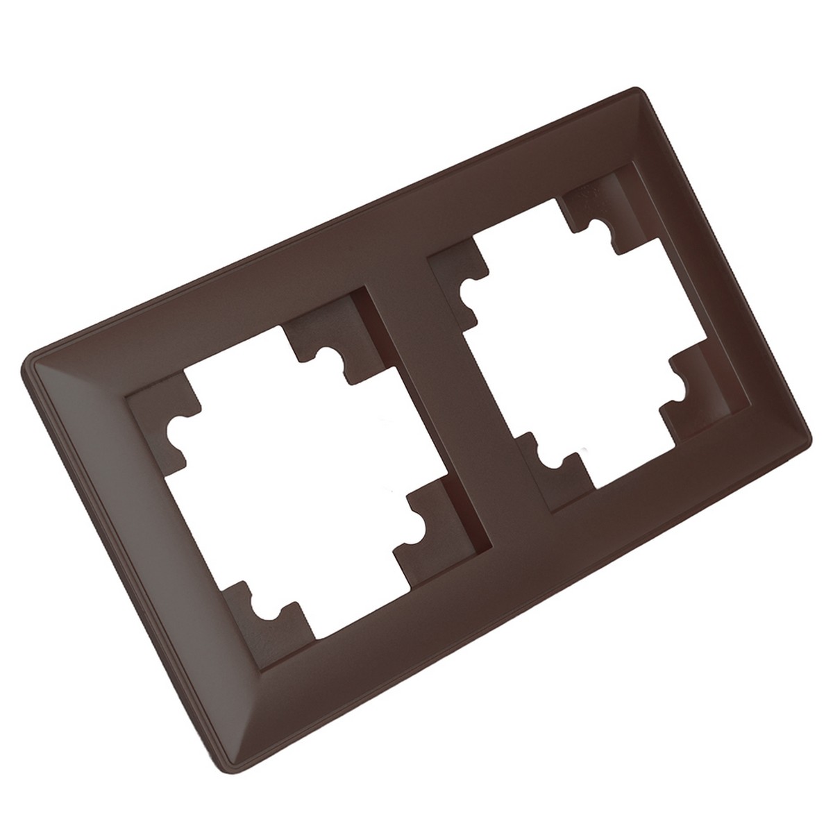 Катрин - Розетки и выключатели Stekker Рамка STEKKER 2-местная Катрин стекло шоколад PFR00-7002-04 39818