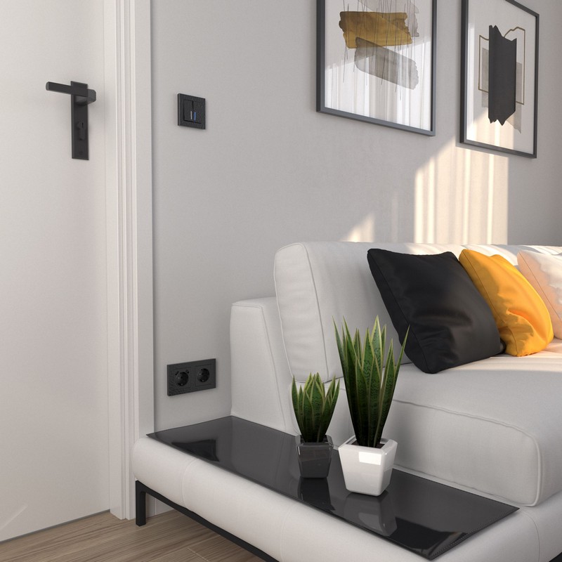 Werkel Черный Hammer механизмы Выключатель Werkel двухклавишный проходной с подсветкой (hammer черный) W1222108