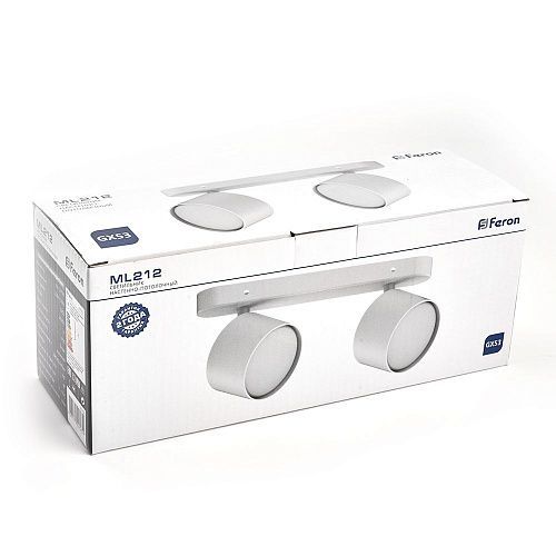 Светильники споты светодиодные Светильник спот Feron ML212 настенно-потолочный GX53 белый 41476 