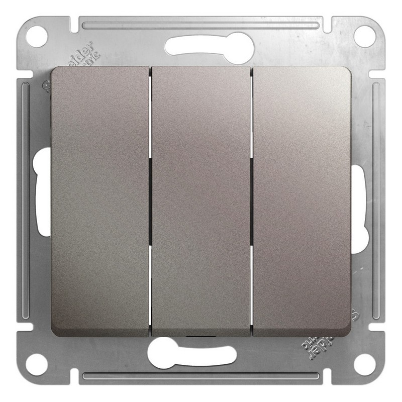 Выключатель 3-клавишный Systeme Electric Glossa Платина GSL001231