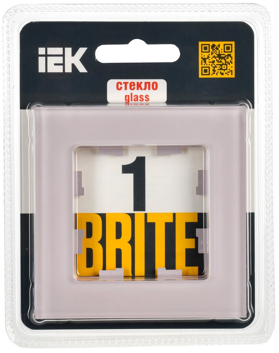 IEK Brite Рамки Рамка IEK BRITE DECOR Розовый матовый стекло 1-мест. РУ-1-2-Бр BR-M12-G-31-K14
