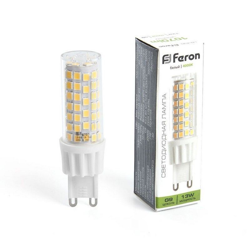 G9 Лампа светодиодная Feron LB-436 G9 13W 4000K 38153 