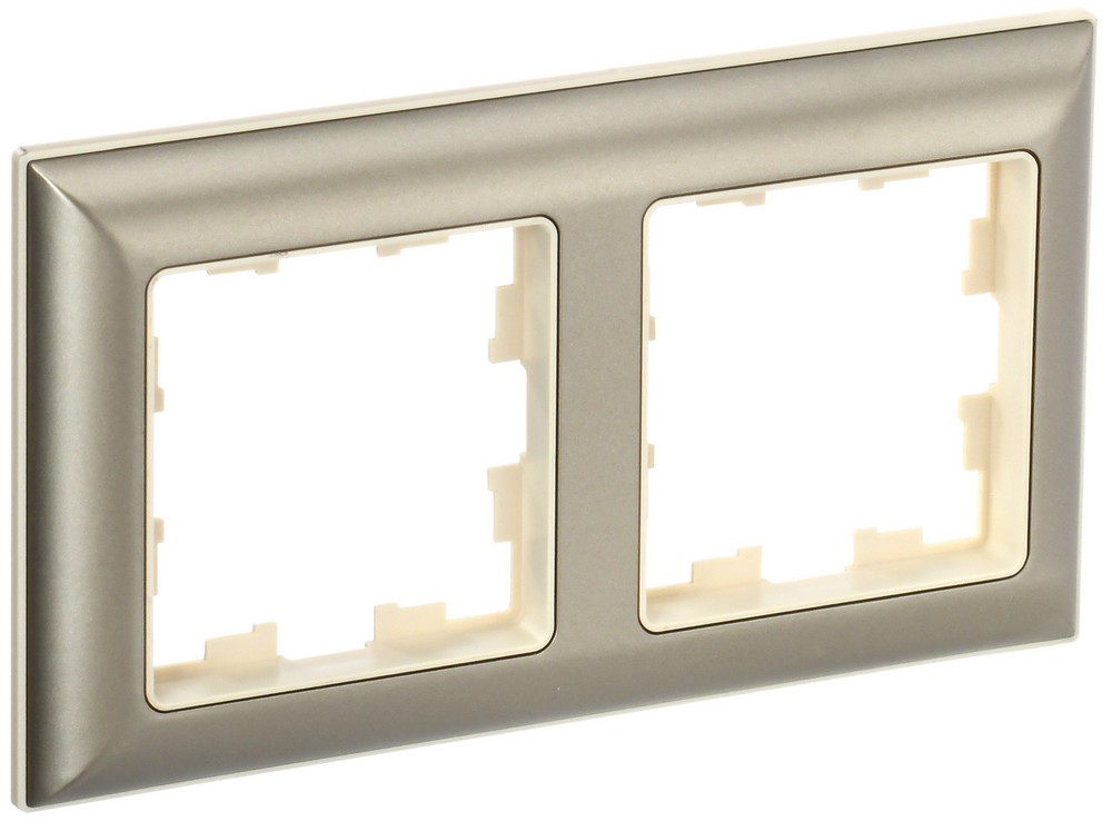 IEK Brite Рамки Рамка IEK BRITE DECOR Шампань/беж 3D-форма 2-м РУ-2-Бр BR-M22-12-3-K10