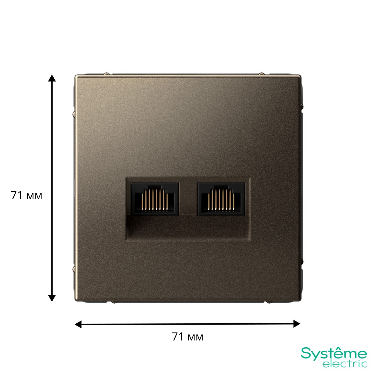 ArtGallery Мокко Розетка компьютерная Systeme Electric ArtGallery Мокко двойная RJ45+RJ45, кат. 5е,