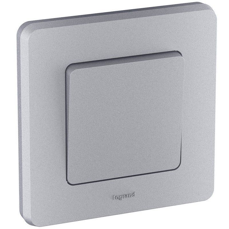 Legrand Inspiria Алюминий Выключатель Legrand INSPIRIA Алюминий одноклавишный 10 AX 250 В 673602