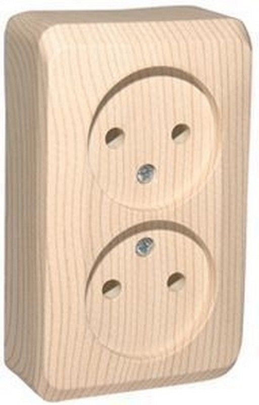 Этюд Дача Розетка 2-ая Systeme Electric Этюд наружный Дача Сосна б/з без шторок PA16-005D