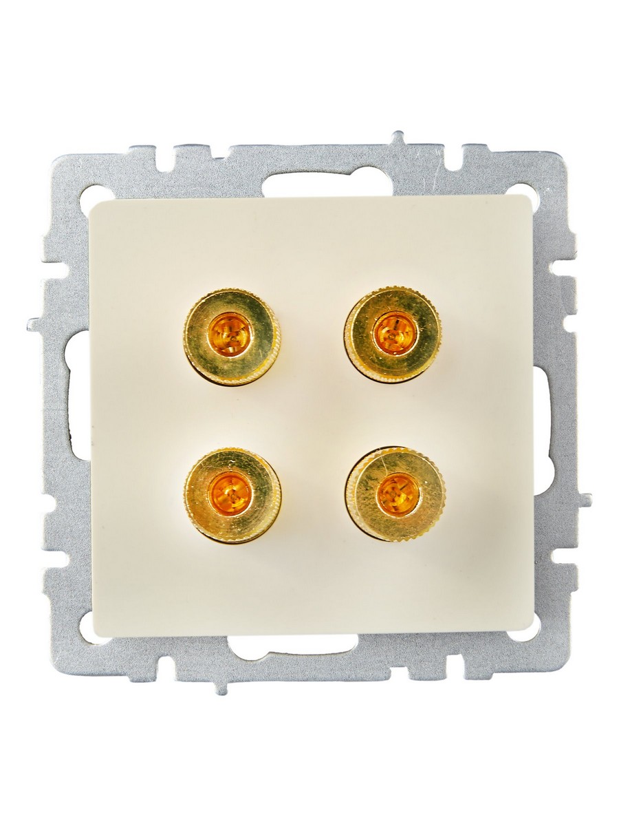 IEK Brite Бежевый Аудиорозетка IEK BRITE 4-местная РА10-БрКр бежевый BR-S40-K10