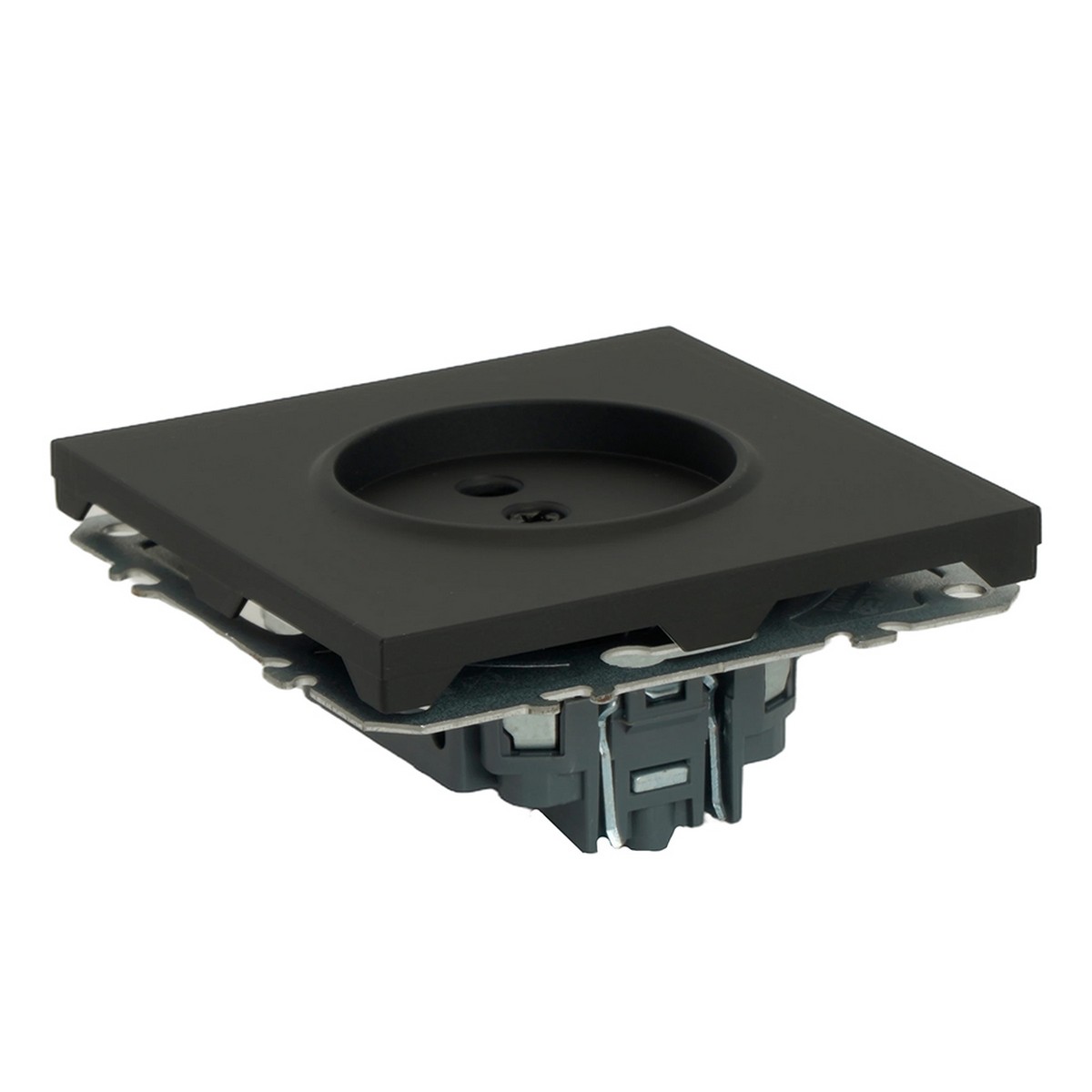 Эмили - Розетки и выключатели Stekker Розетка 1-ая с защитной шторкой б/з STEKKER Эмили RST16-5109-05 черный уголь soft touch 49850