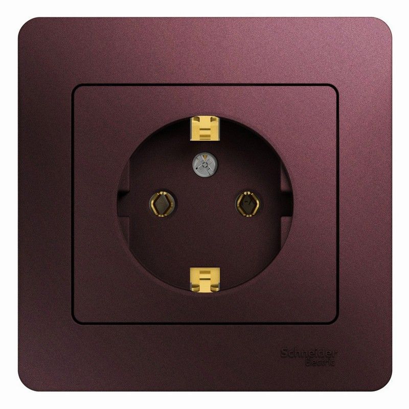 Glossa Баклажан Розетка Systeme Electric Glossa Баклажановая с-з (в сборе) GSL001142