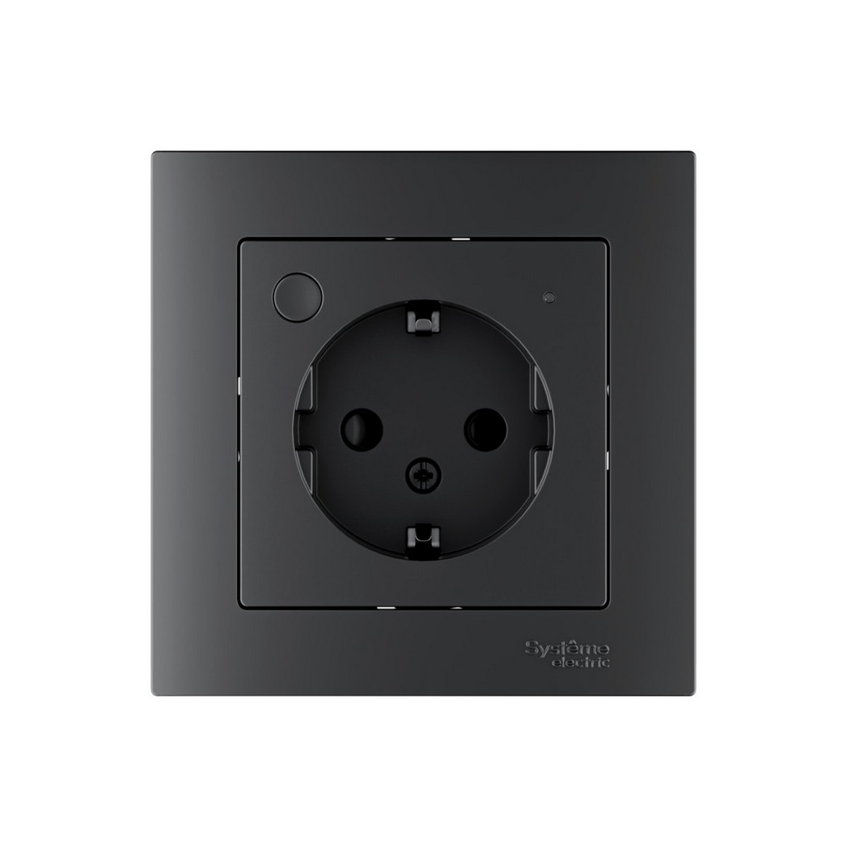 AtlasDesign Карбон Розетка SBER SE AtlasDesign Smart Карбон с заземл., со шт., Zigbee ATN001045Z