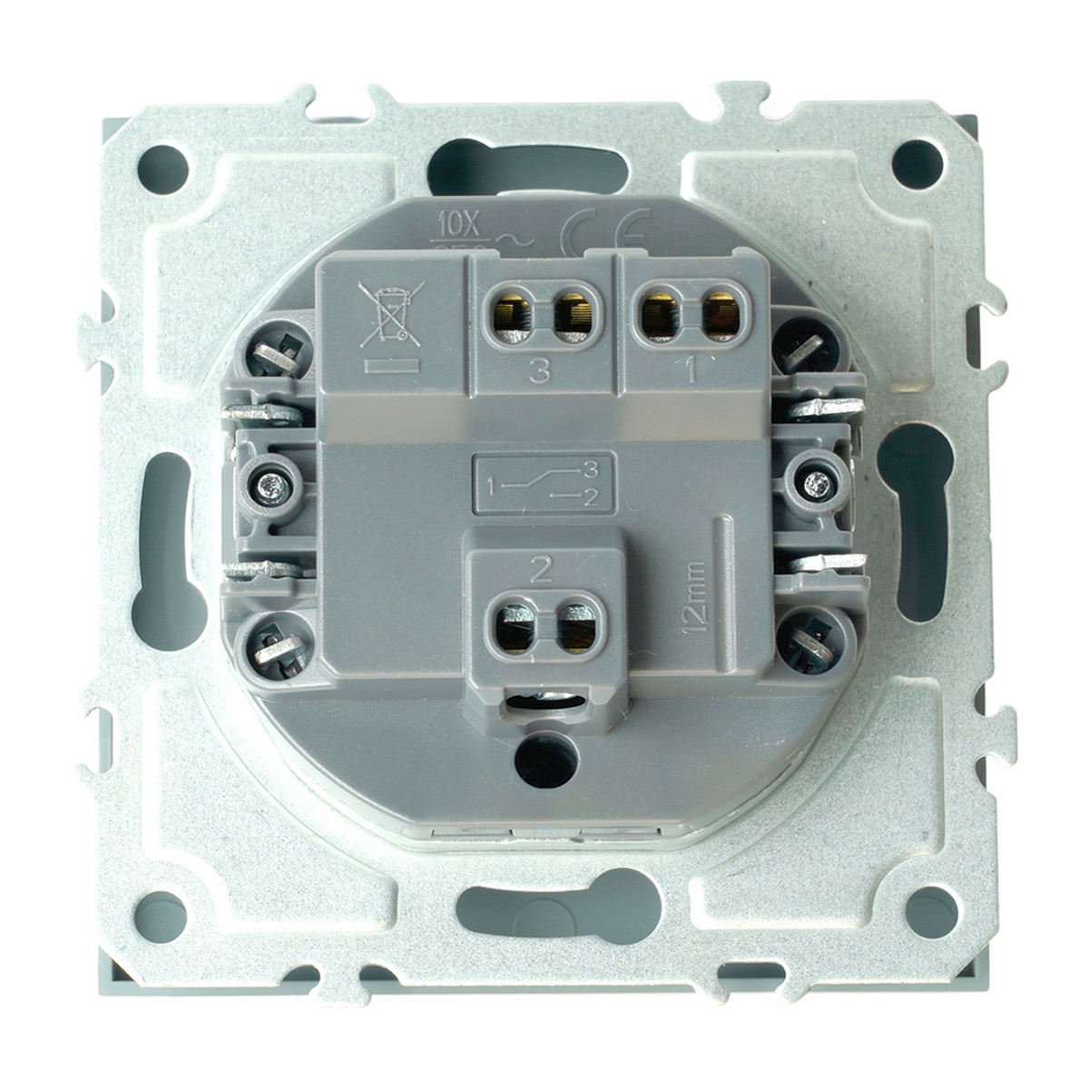 Эмили - Розетки и выключатели Stekker Переключатель 1-клавишный STEKKER Эмили RSW10-5105-10 платиново-серый soft touch 49945