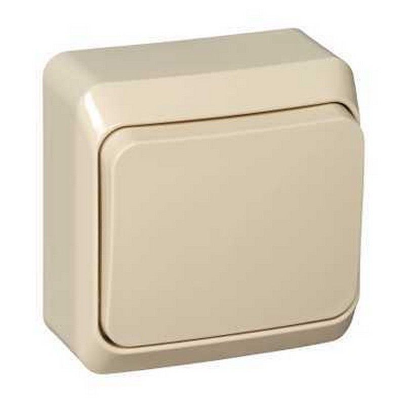 Этюд Кремовый Переключатель 1-клавишный Systeme Electric Этюд наружный Бежевый BA10-004K