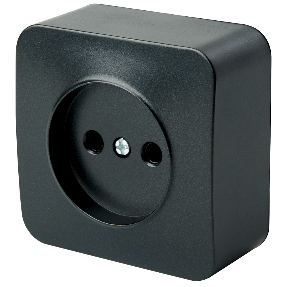 Накладные розетки и выключатели Stekker Розетка 1-местная б/з STEKKER София черный MST10-11-02 49313