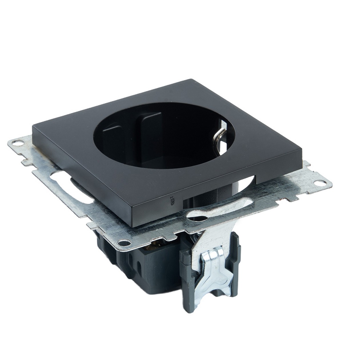 Катрин - Розетки и выключатели Stekker Розетка 1-местная с/з STEKKER GLS16-7110-05 250V 16А с защ. шторкой Катрин черный 39610