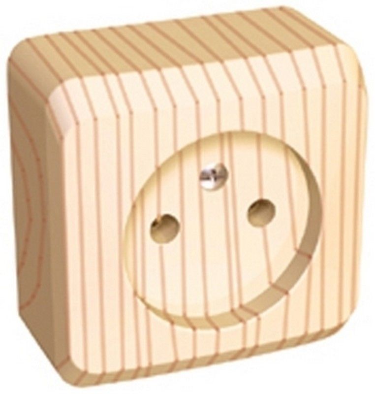 Этюд Дача Розетка 1-ая Systeme Electric Этюд наружный Дача Сосна без/з без шторок PA16-001D