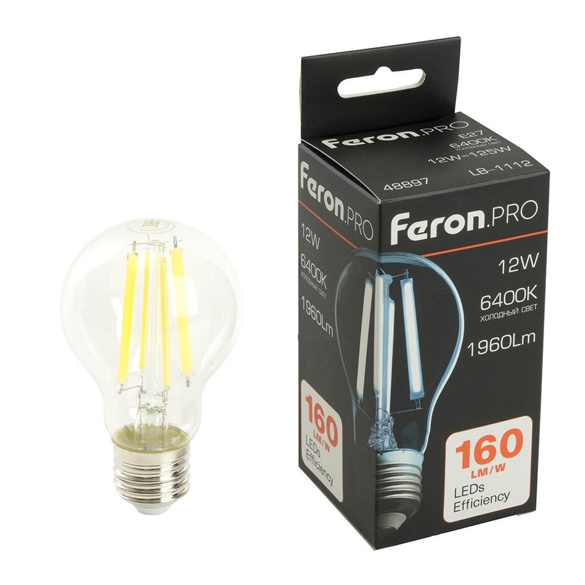 E27 Лампа светодиодная Feron.PRO LB-1112 Шар E27 12W 175-265V 6400K 48897 