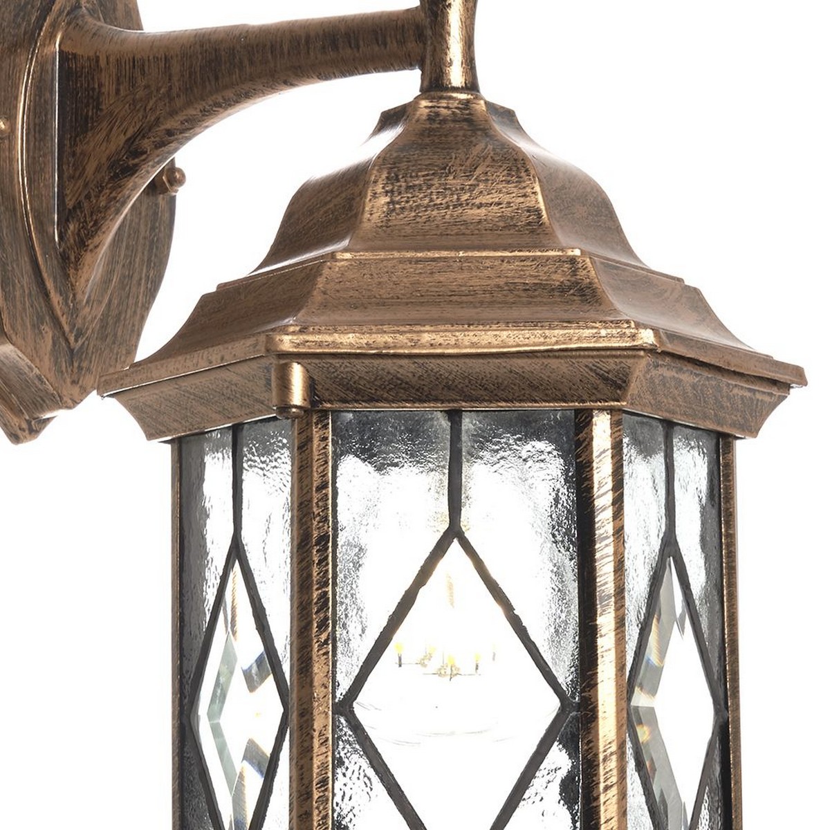 Уличные настенные светильники Светильник садово-парковый Feron PL122 на стену вниз 60W E27 черное золото 11344 