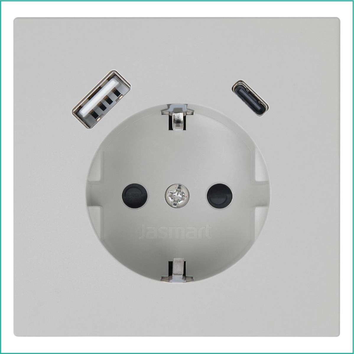 JASMART FD - розетки и выключатели Розетка JASMART FD SCHUKO с USB A+C с защитными шторками 25W матовый Тауп (soft touch) 5501USB-25PTM