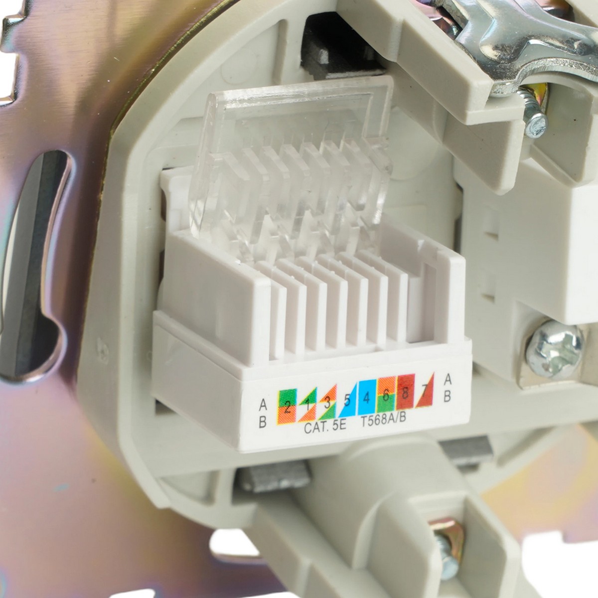 Катрин - Розетки и выключатели Stekker Розетка TV + компьютерная RJ-45 STEKKER GLS00-7106-06 Катрин графит  49417