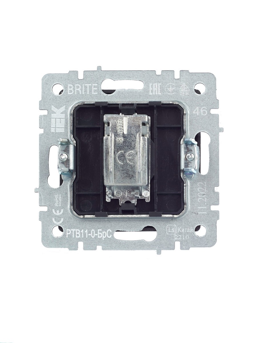 IEK Brite Сталь Розетка IEK BRITE TV оконечная РТВ11-0-БрС сталь BR-A10-O-K46