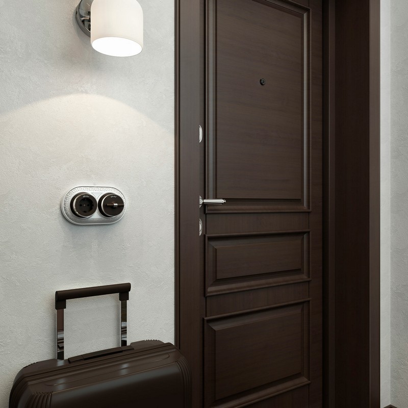 Werkel Ретро Розетка Werkel с заземлением (мокко матовый/хром) W5871052