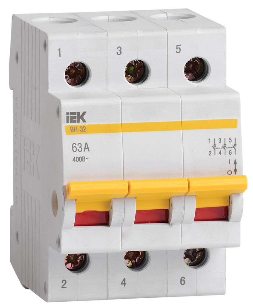 IEK Выключатель нагрузки IEK KARAT (мини-рубильник) ВН-32 3Р 63А MNV10-3-063 