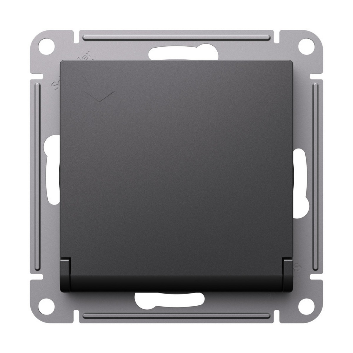 AtlasDesign Базальт Розетка Systeme Electric AtlasDesign Базальт с/з со шторками крышкой, 16А, IP20, ATN001446