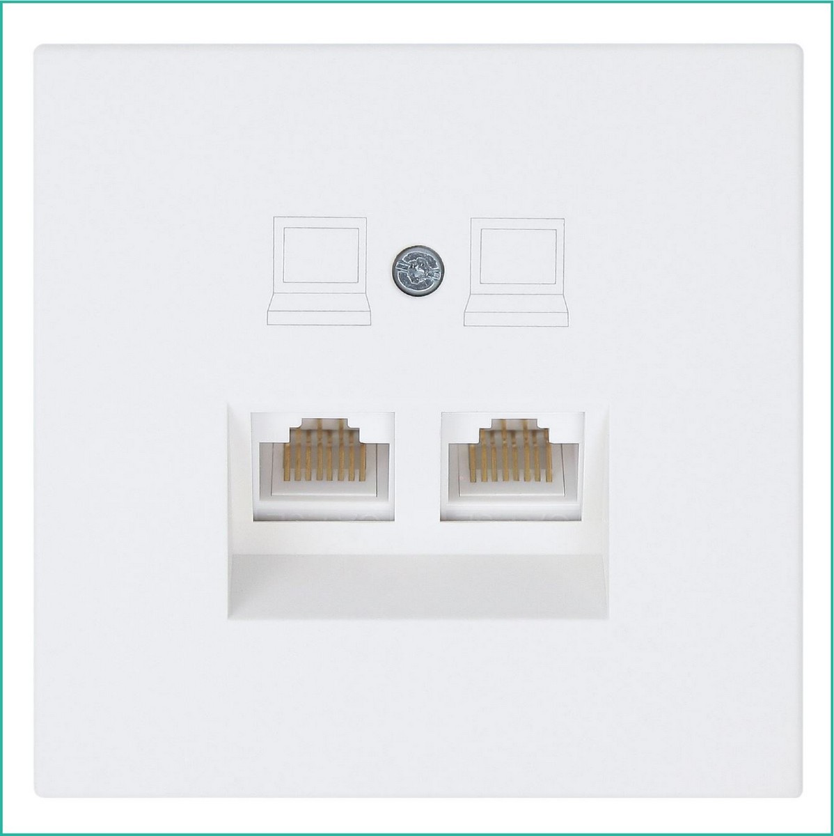 JASMART FD - розетки и выключатели Интернет розетка JASMART FD RJ45 двойная Белый матовый (soft touch) 6106PWM