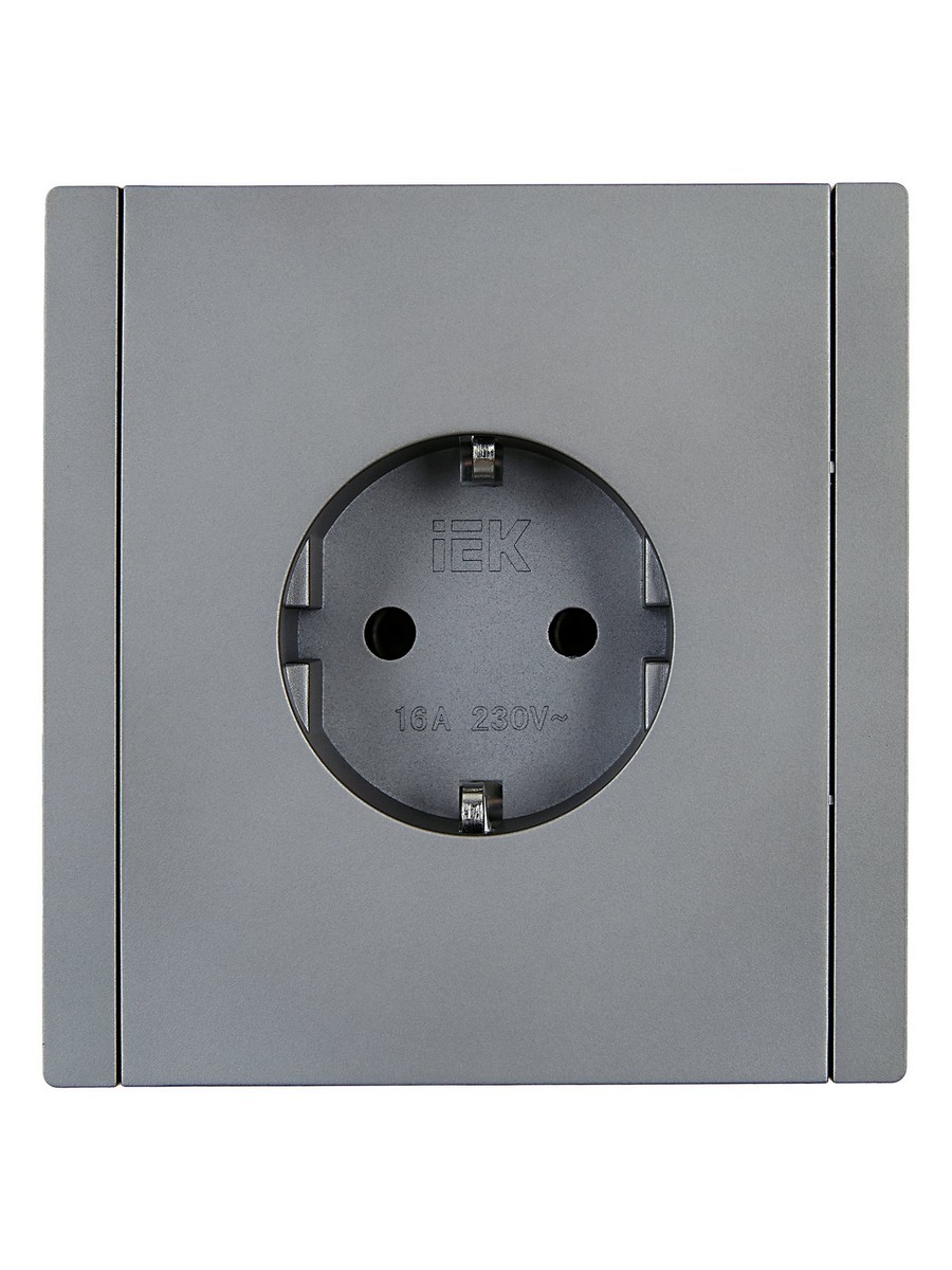 IEK FORTE&PIANO Сталь Розетка IEK FORTE&PIANO Сталь с/з со шт безвинтовое крепление 16А FP513