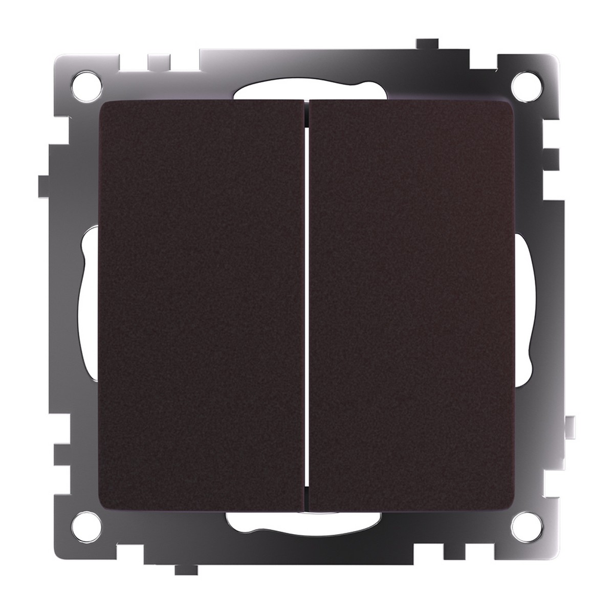 Катрин - Розетки и выключатели Stekker Выключатель 2-клавишный STEKKER GLS10-7104-04 250V 10А Катрин шоколад 49019