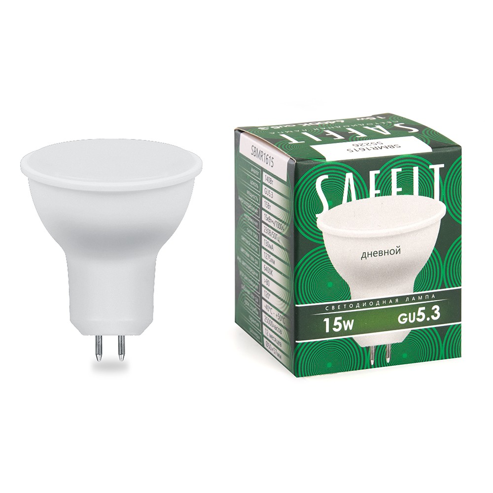 MR11/MR16/GU5.3 Лампа светодиодная SAFFIT SBMR1615 MR16 GU5.3 15W 230V 6400K 55226 