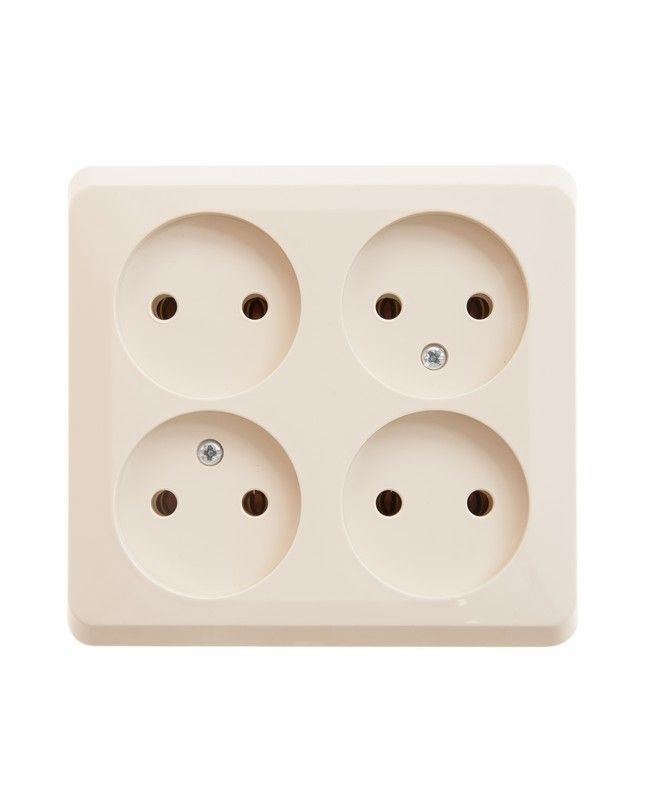 Этюд Кремовый Розетка 4-ая Systeme Electric Этюд наружный Бежевый б/з без шторок PA16-205K