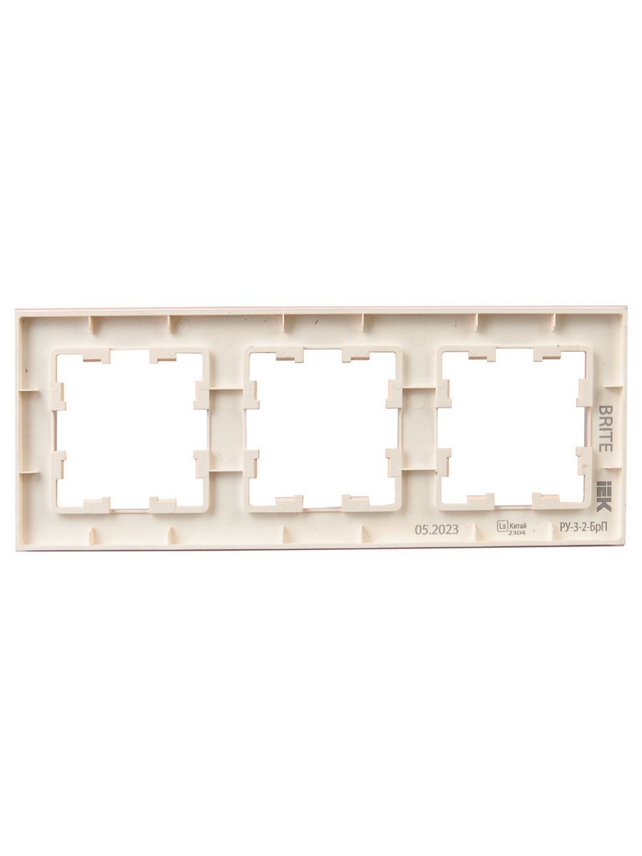 IEK Brite Рамки Рамка IEK BRITE DECOR Персик матовый стекло 3-мест. РУ-3-2-БрП BR-M32-G-31-K96