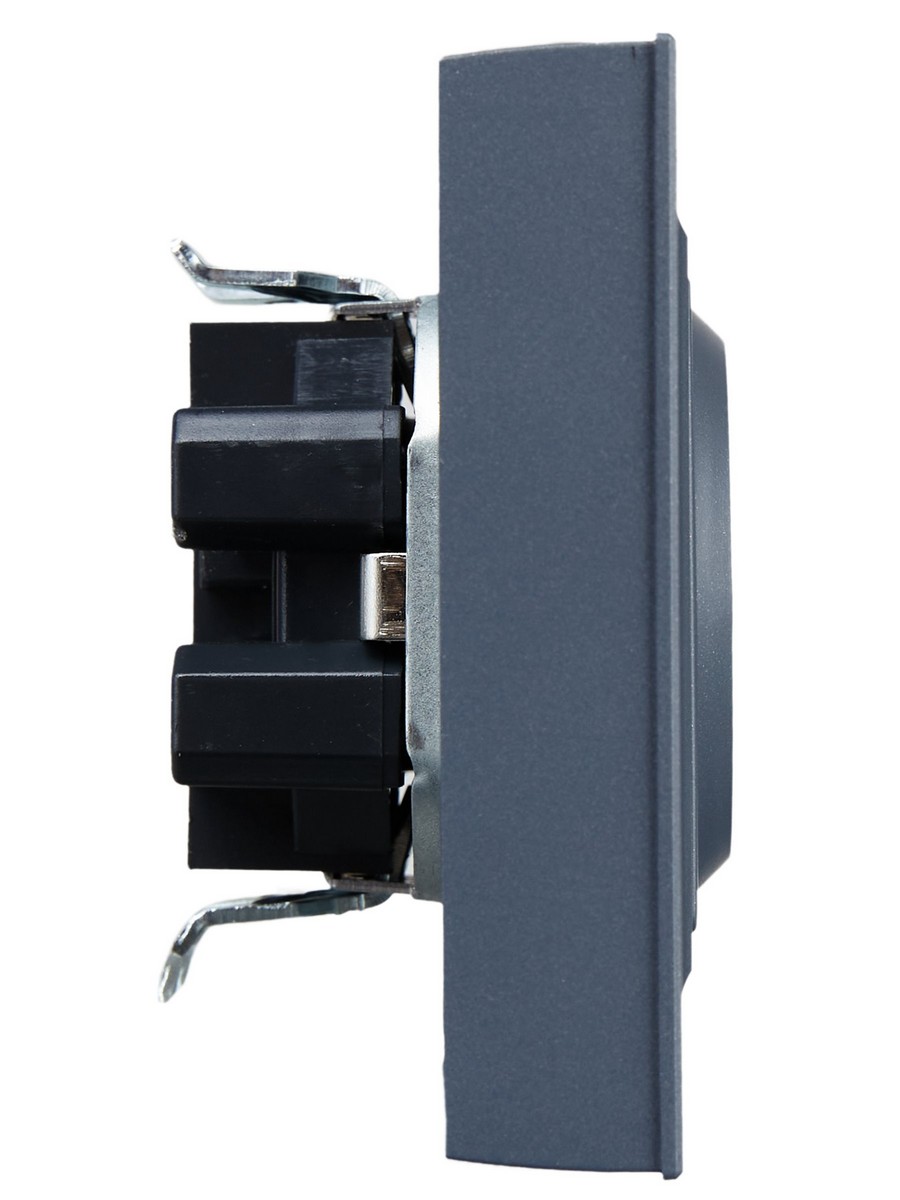 IEK Brite Маренго Розетка IEK BRITE 2-ая с/з с шторками 16А в сборе РСш12-3-БрМ маренго BR-R24-16-K35-F