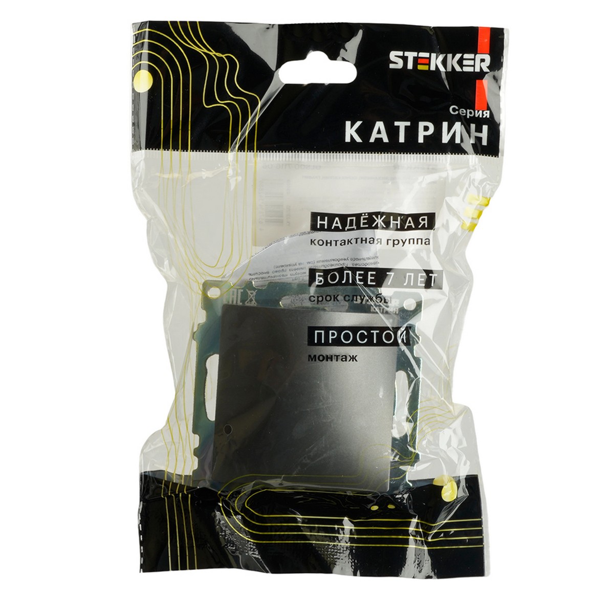 Катрин - Розетки и выключатели Stekker Кабельный вывод STEKKER Катрин графит GLS00-7116-06 49469