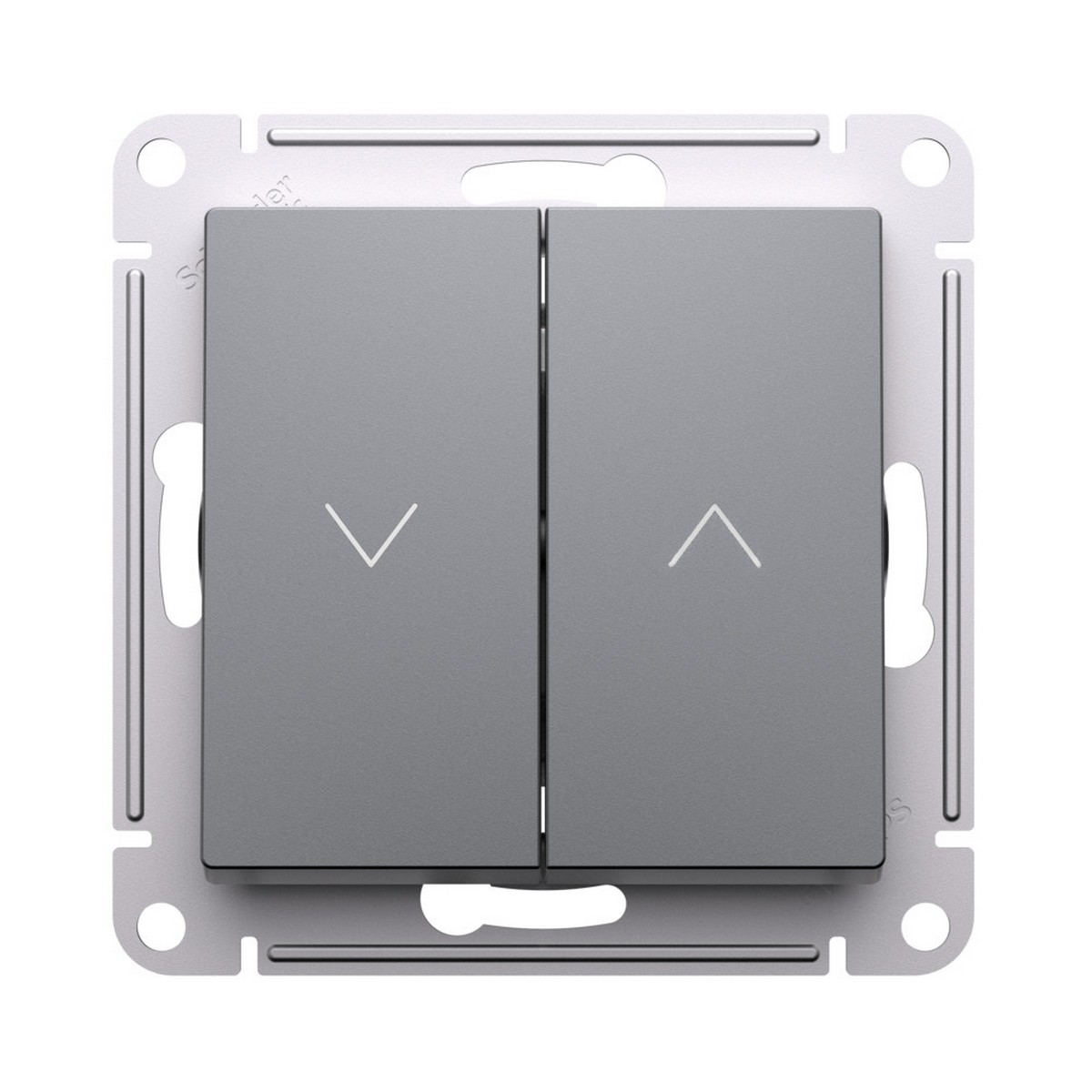 AtlasDesign Сталь Выключатель Systeme Electric AtlasDesign Сталь 2-клавишный жалюзи, 10А, механизм ATN000919