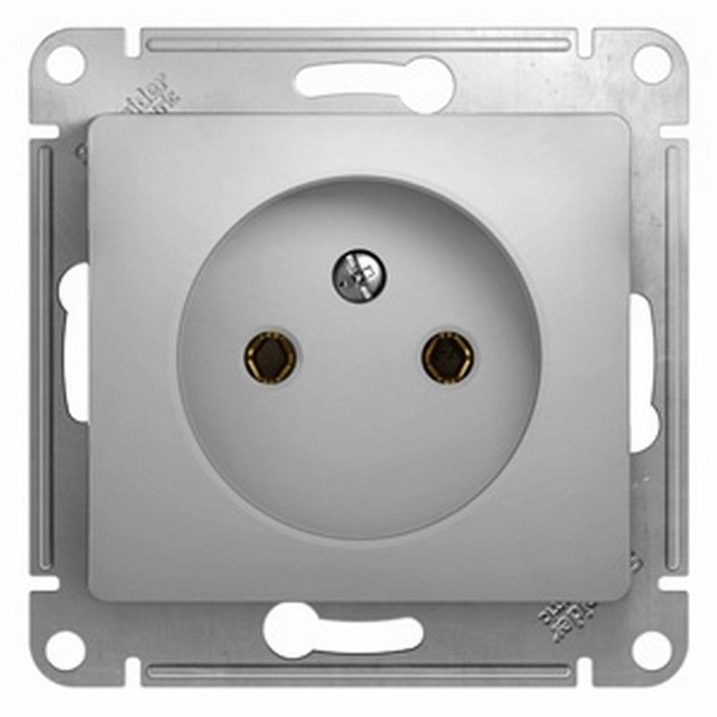 Glossa Алюминий Розетка Systeme Electric Glossa Алюминий без заземления GSL000341