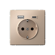 Розетка Systeme Electric ArtGallery Песочный 16А с 2 USB A+C 5В4А/30А 5В/15А GAL001232