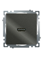 Розетка HDMI 2.1 Type A STEKKER GLS00-7118-06 Катрин графит 50059