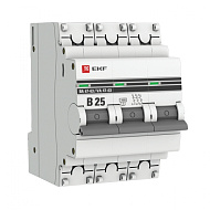 Автоматический выключатель EKF PROxima ВА 47-63 3P 25А (B) 4,5kA mcb4763-3-25B-pro