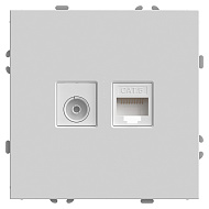 Розетка TV + компьютерная RJ-45 STEKKER Эмили RST00-5106-01 белый фарфор soft touch 49872