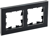 Рамка IEK BRITE 2-местная РУ-2-1-БрЧ металл черный BR-M22-M-K02