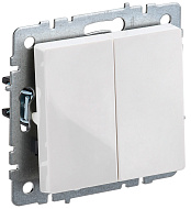 Выключатель IEK BRITE 2-клавишный 10А ВС10-2-0-БрБ белый BR-V20-0-10-K01
