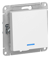Выключатель Systeme Electric AtlasDesign Лотос 1-клавишный с подсветкой, ATN001313