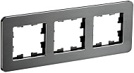 Рамка IEK BRITE DECOR Титан металл. скругл.угол 3-м РУ-3-1-Бр RE BR-M32-M-01-K48