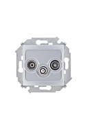 Розетка R-TV-SAT Simon 15 Алюминий одиночная 1591466-033