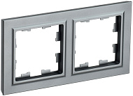 Рамка IEK BRITE 2-местная РУ-2-БрС сталь BR-M22-K46