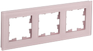 Рамка IEK BRITE DECOR Розовый матовый стекло 3-мест. РУ-3-2-Бр BR-M32-G-31-K14