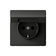 Розетка Systeme Electric ArtGallery Базальт с заземл. со шторк. с крышкой 16А IP20 GAL001446